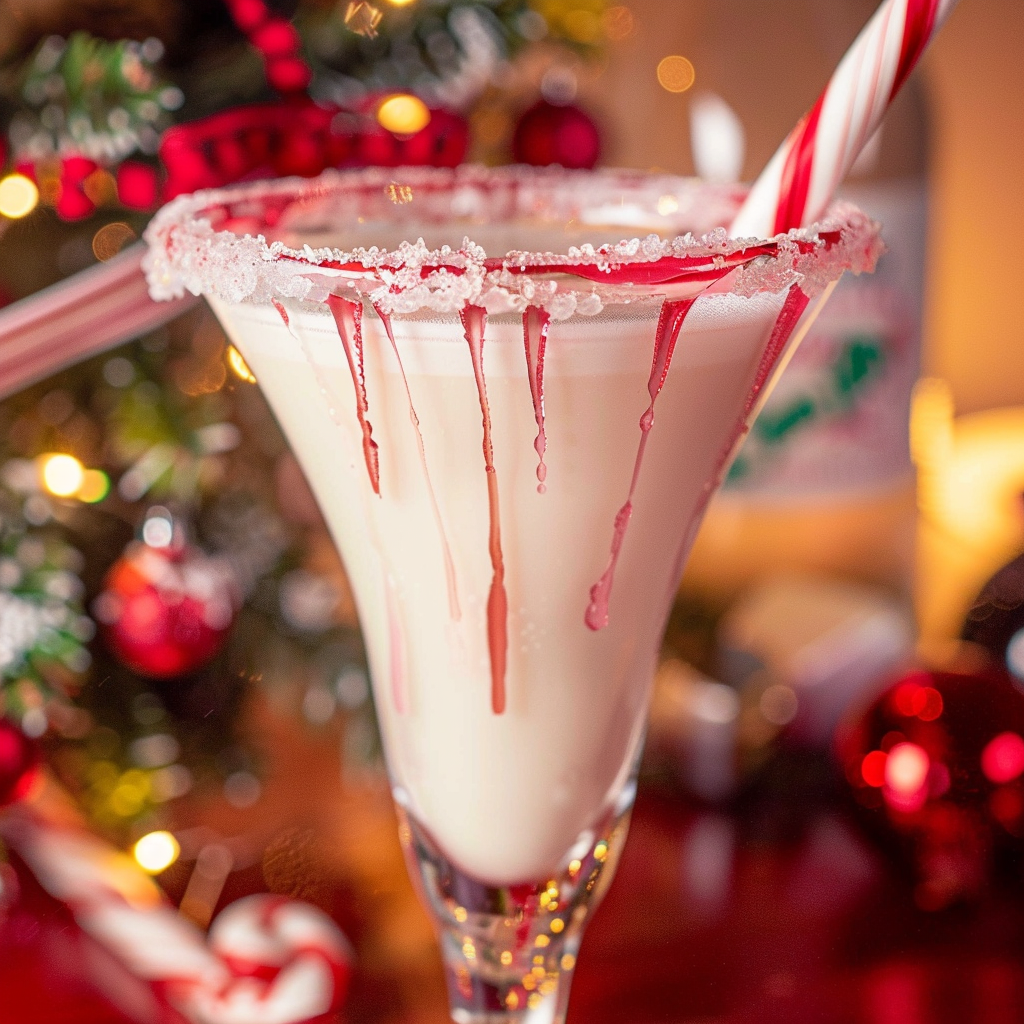 Recipe preparation for Candy-Cane Mocktail