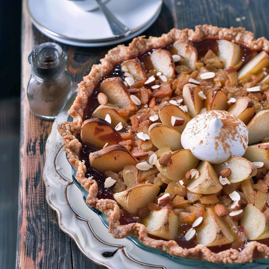 Recipe preparation for Spiced Pear & Almond Tart