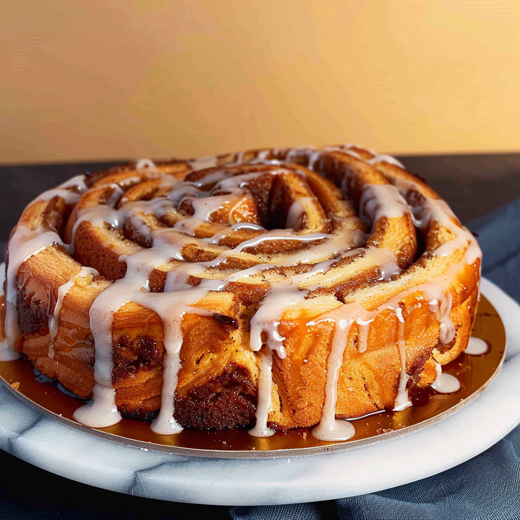 Recipe preparation for Cinnamon Roll Cake