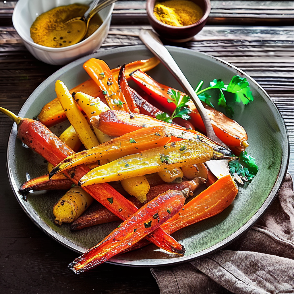 Recipe preparation for Maple Roasted Carrots & Parsnips with Fresh Rosemary