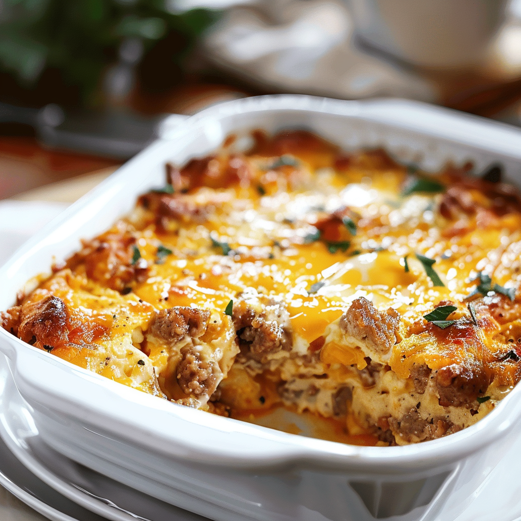 Recipe preparation for Sausage and Egg Breakfast Casserole