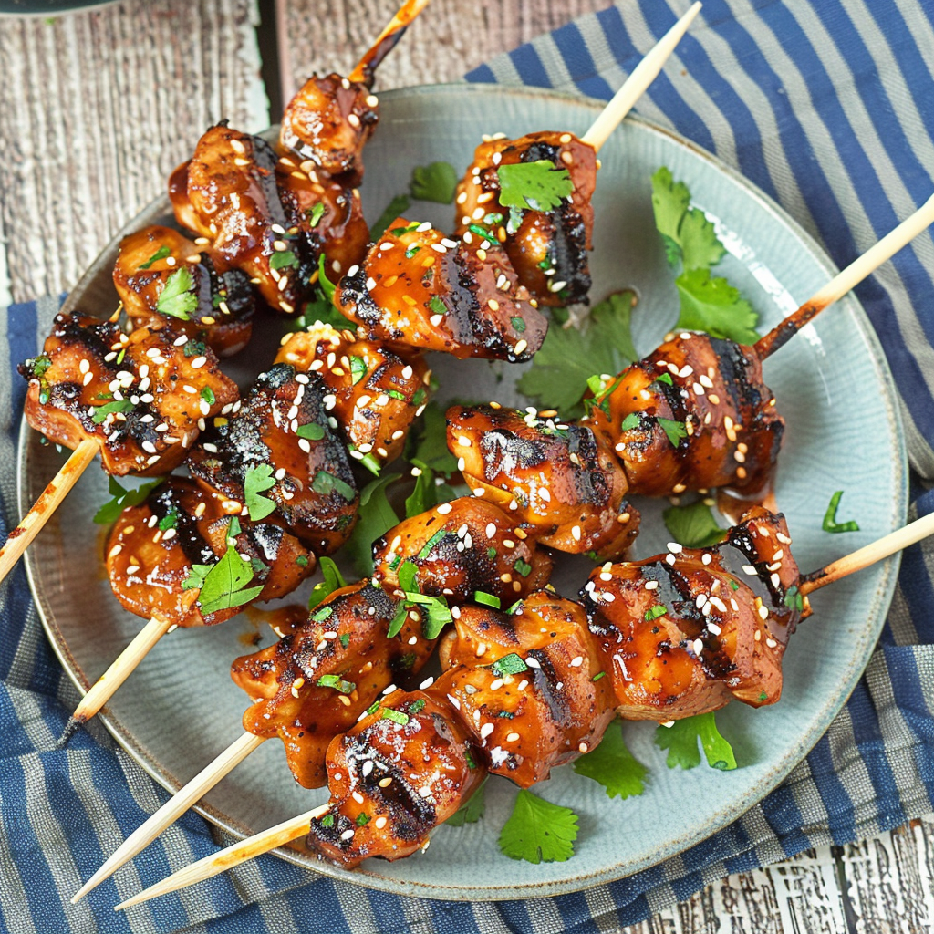 Recipe preparation for Korean Chili-Sesame BBQ Chicken Skewers