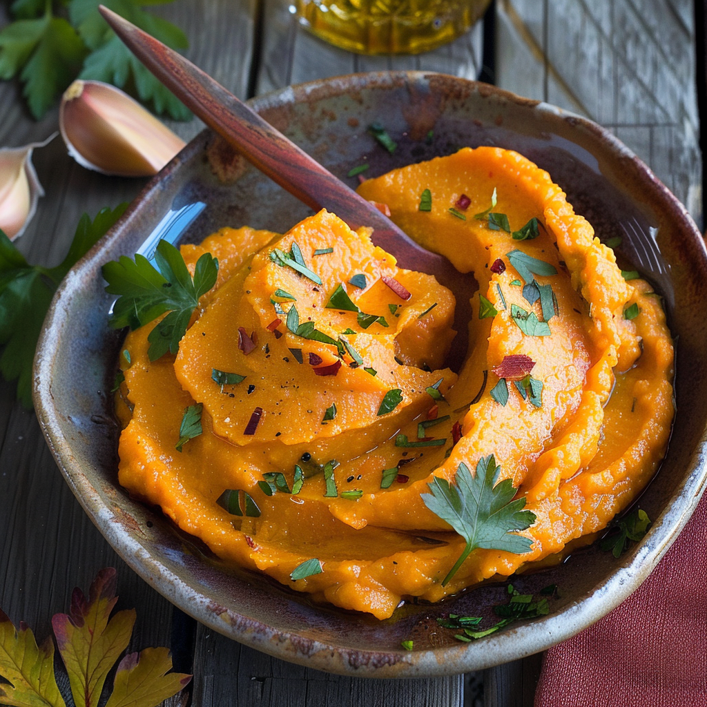 Recipe preparation for Sweet Potato and Ginger Purée