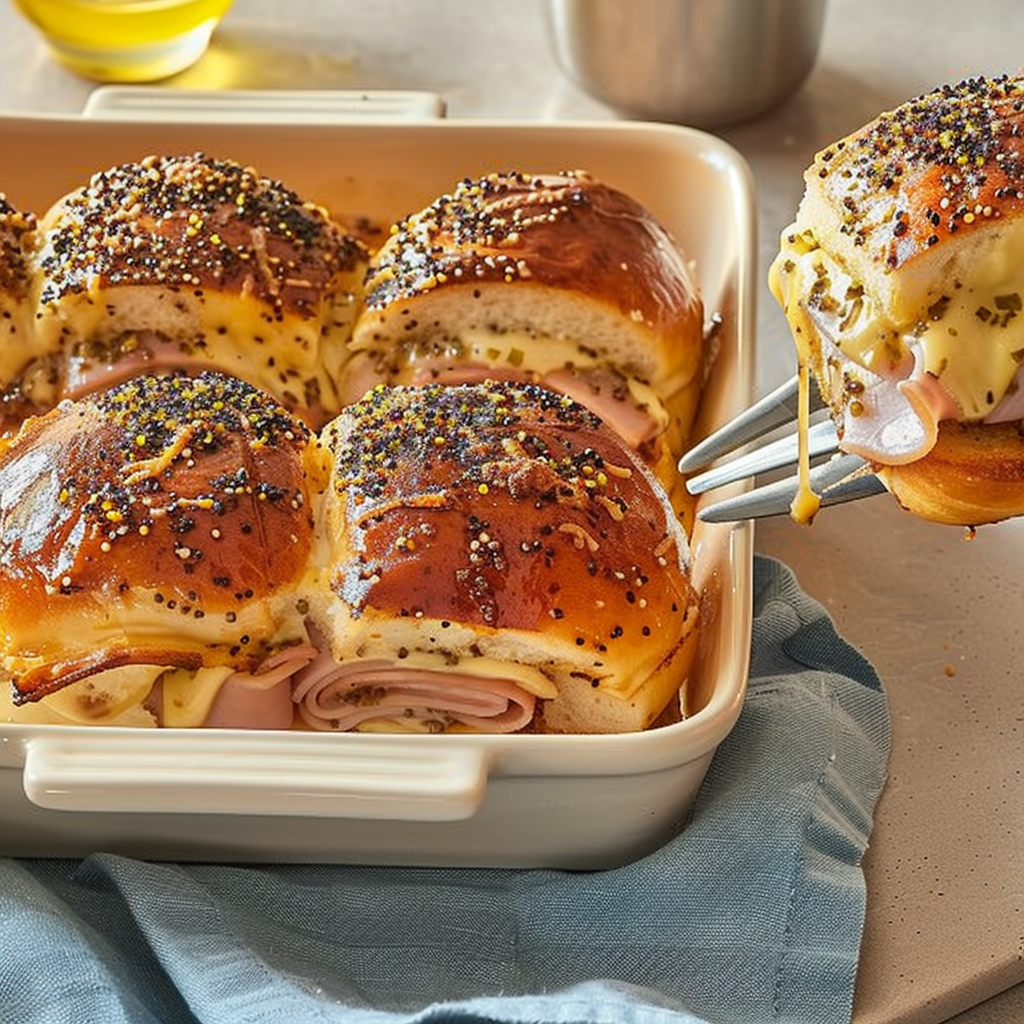 Recipe preparation for Baked Ham and Swiss Sliders