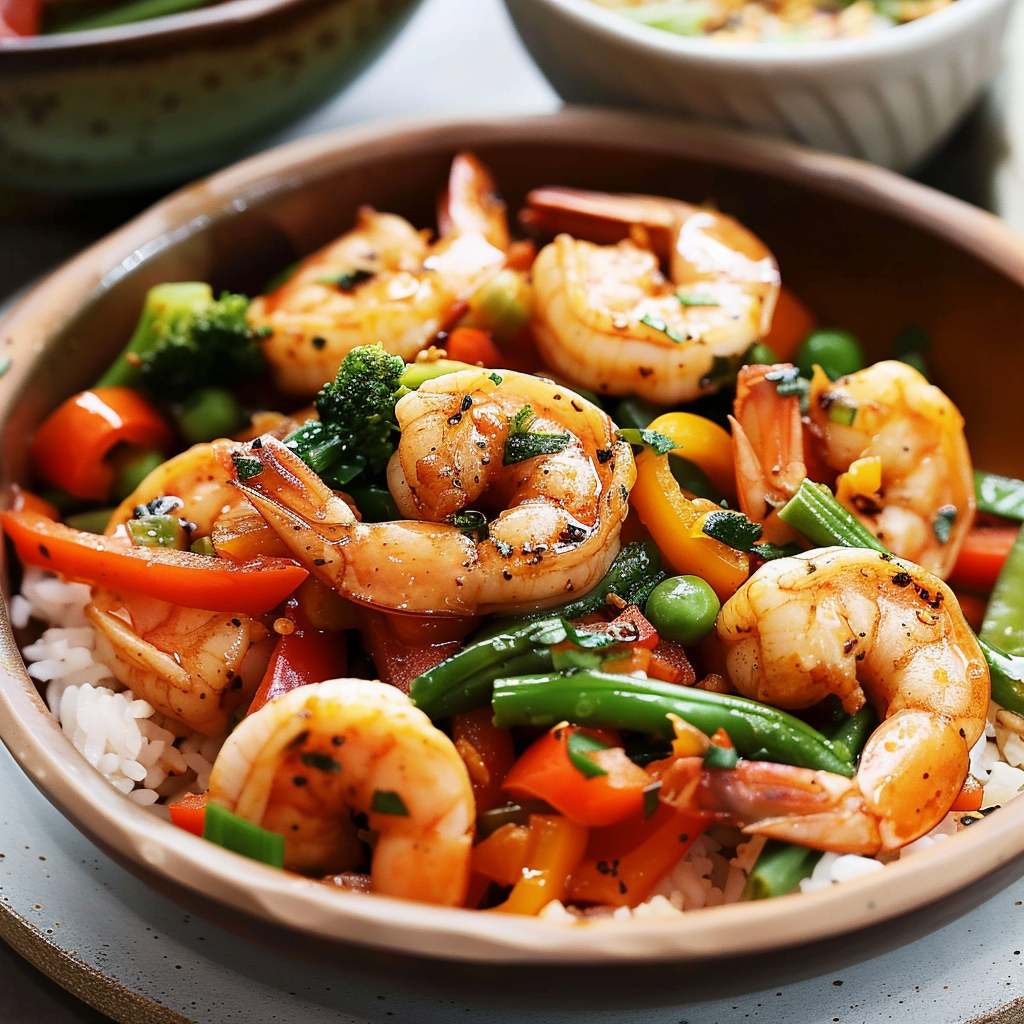 Recipe preparation for 20-Minute Shrimp Stir Fry
