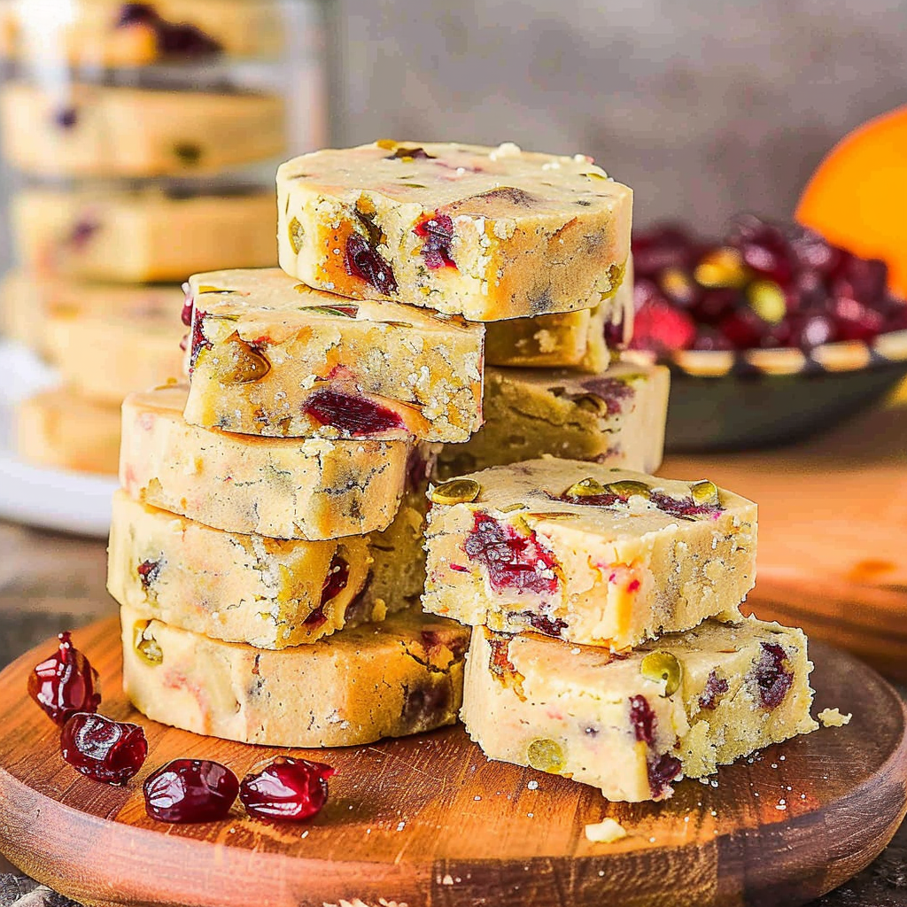 Recipe preparation for Cranberry Rosewater Shortbread Bites