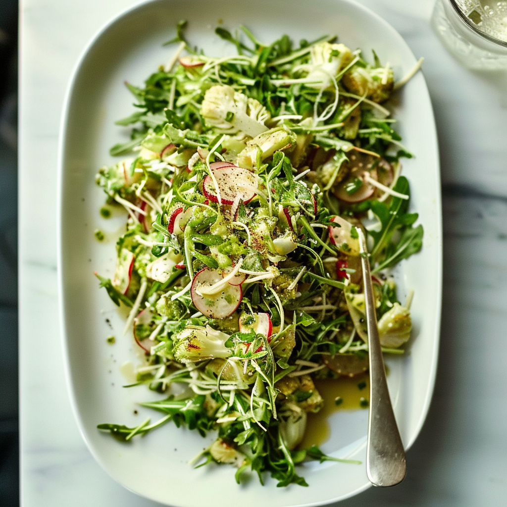 Recipe preparation for Harvest Maple Dijon Brussels Salad