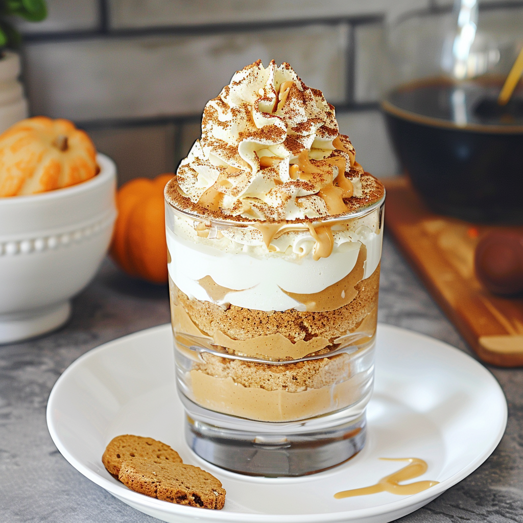 Recipe preparation for No-Bake Pumpkin Spice Parfaits