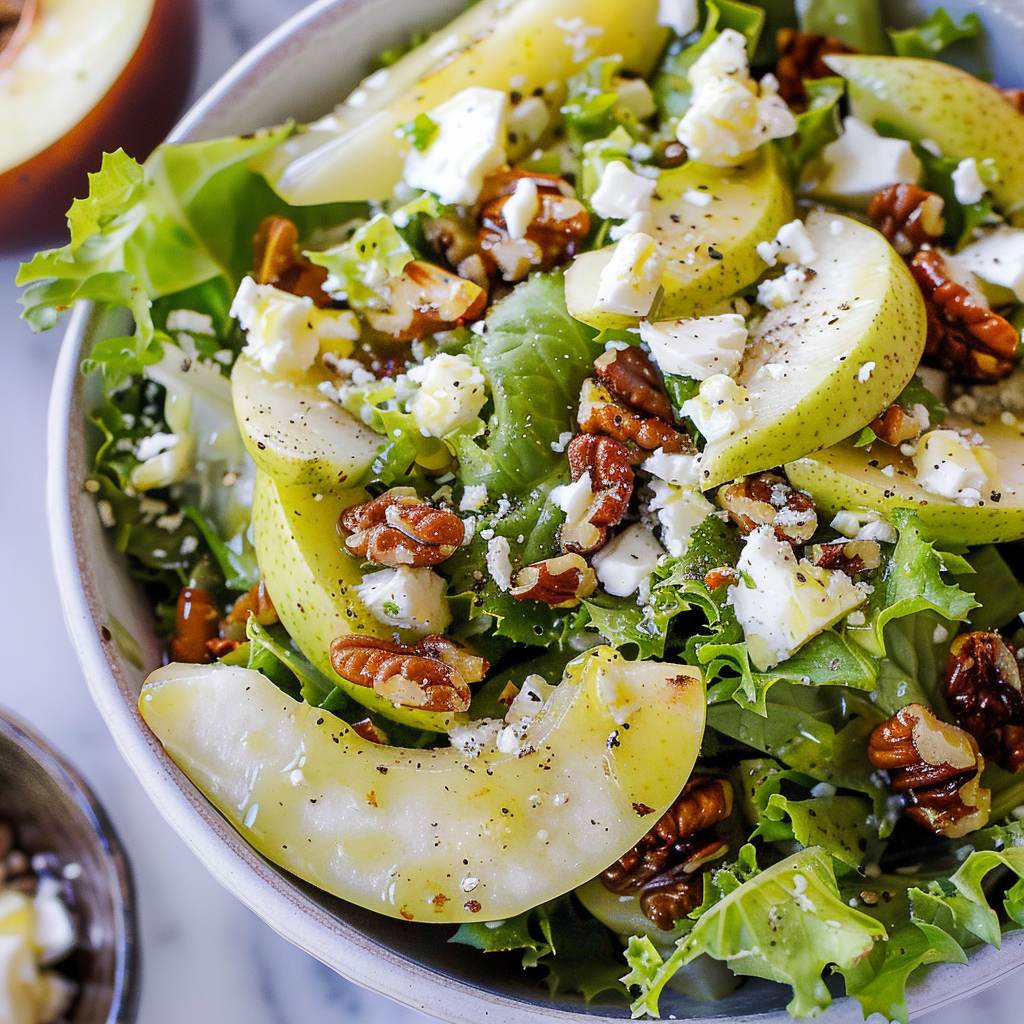 Recipe preparation for Pear, Walnut & Gorgonzola Autumn Salad