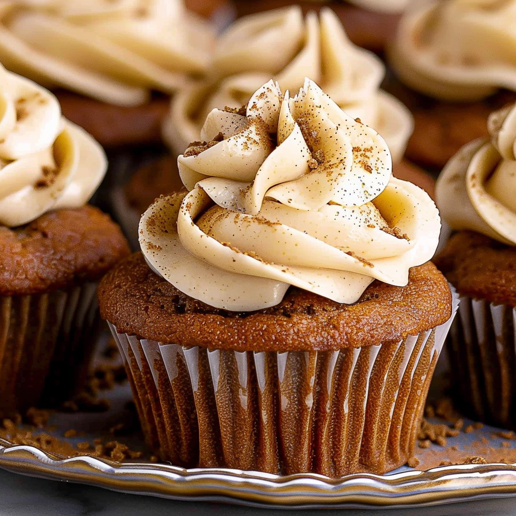 Recipe preparation for Gingerbread Latte Cupcakes with Cream Cheese Frosting