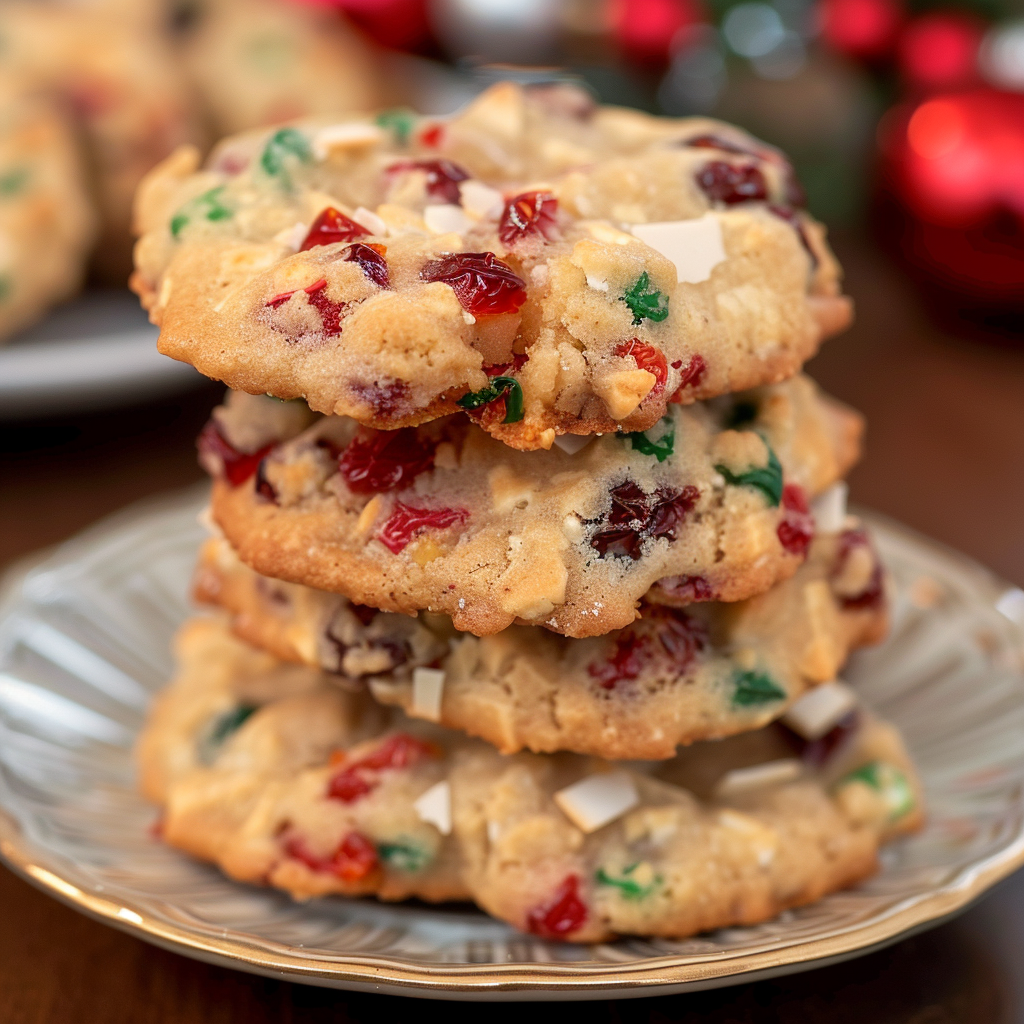 Recipe preparation for Yuletide Fruitcake Cookies with Glaze