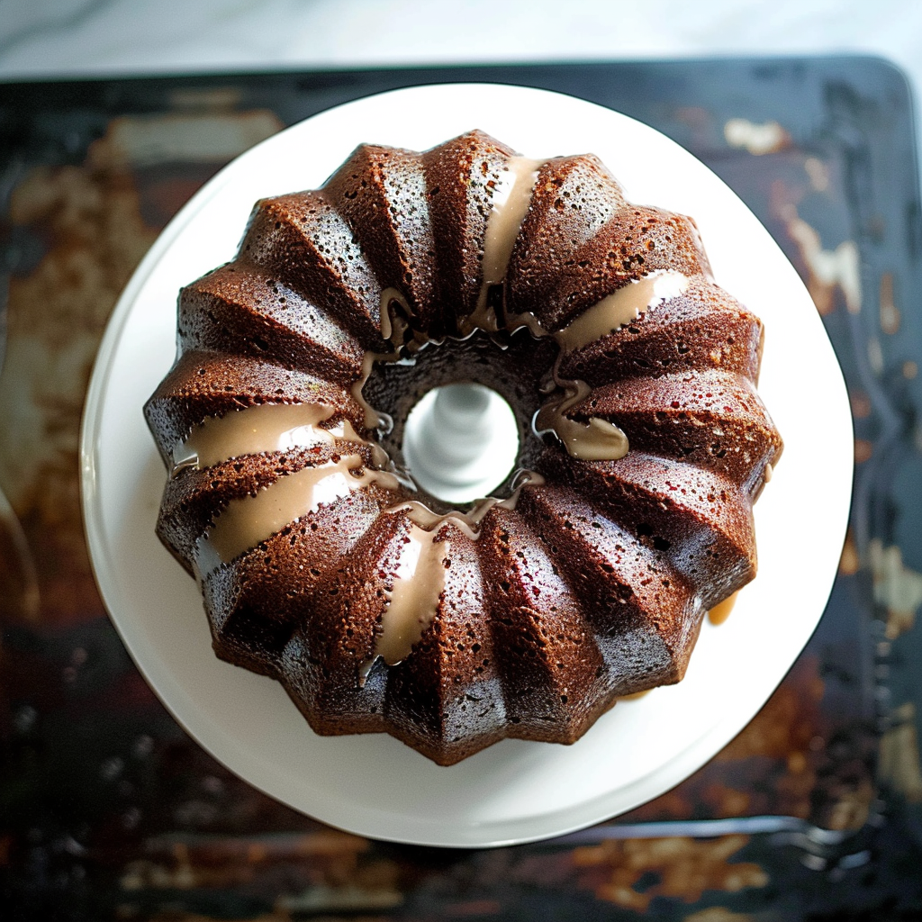 Recipe preparation for Gingerbread Latte Bundt Cake