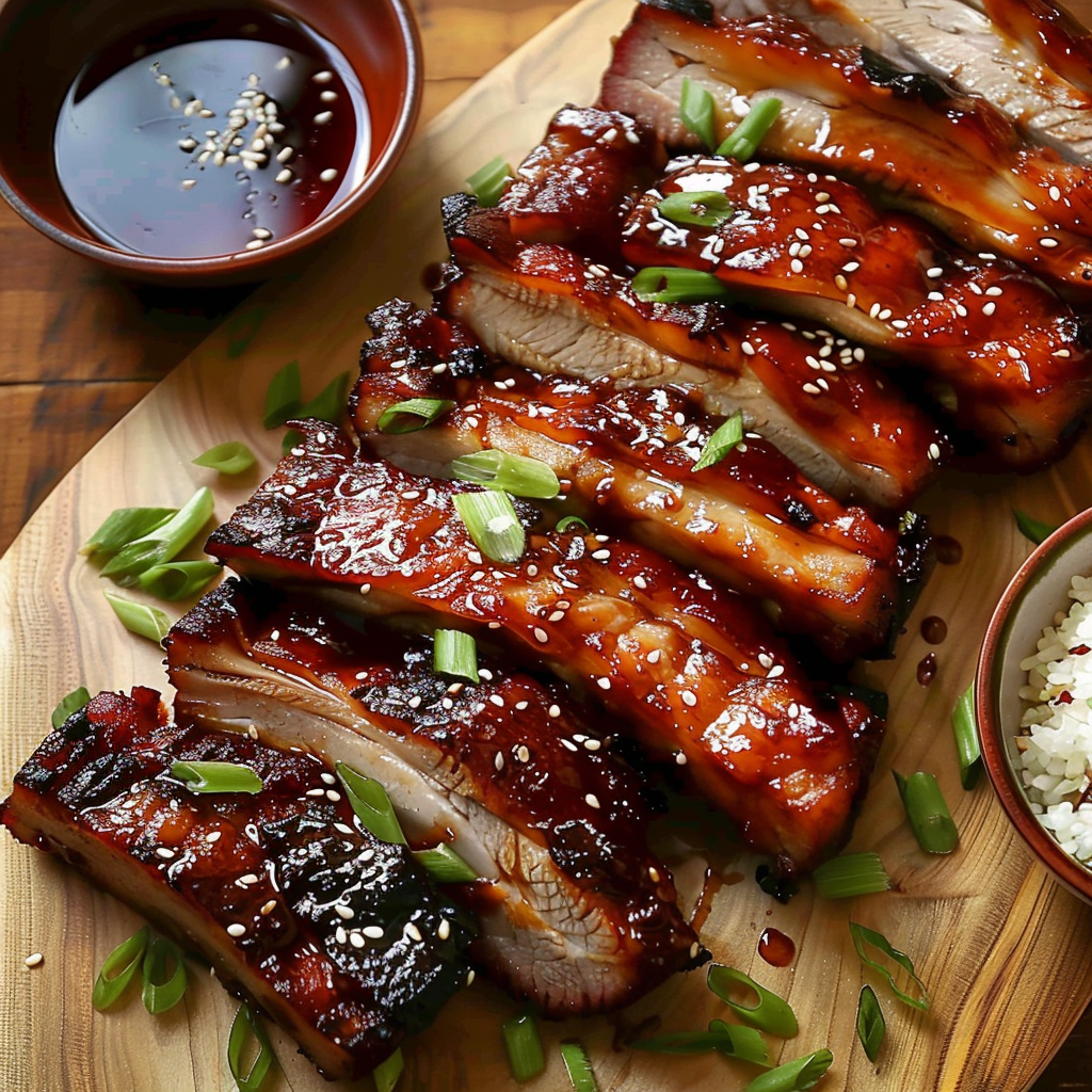 Recipe preparation for Char Siu Honey-Glazed Pork Belly Strips