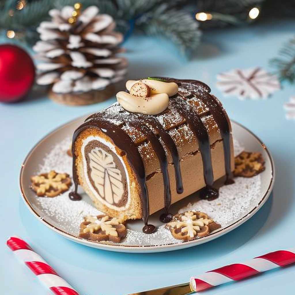 Recipe preparation for Mini Buche de Noël