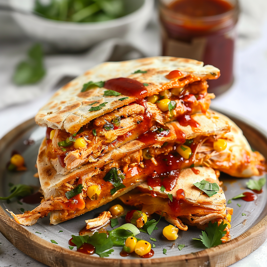 Recipe preparation for BBQ Chicken Quesadillas