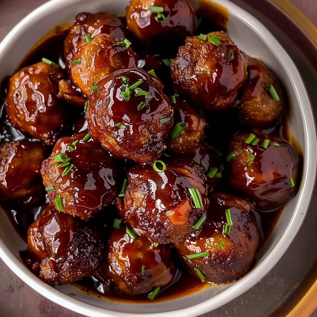 Recipe preparation for Bourbon BBQ Bacon Meatballs