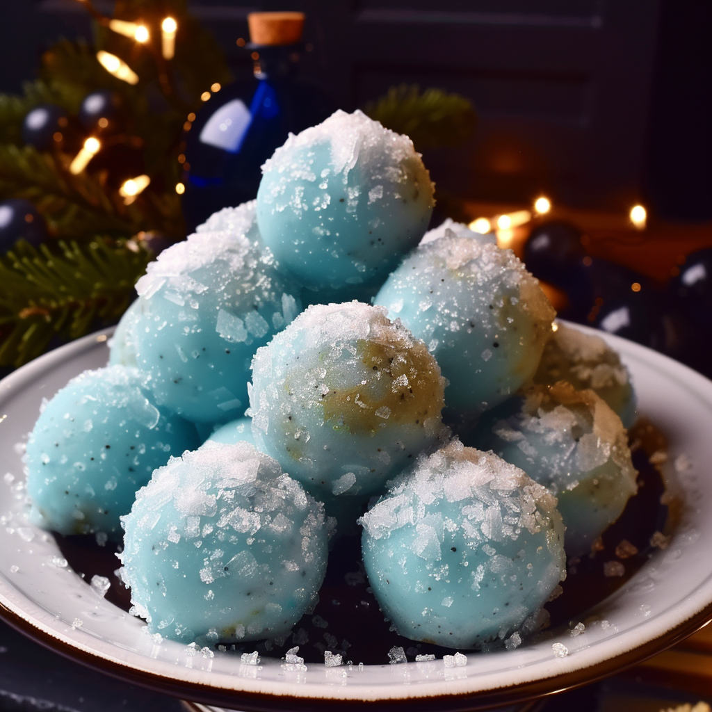 Recipe preparation for Blue Christmas Truffle