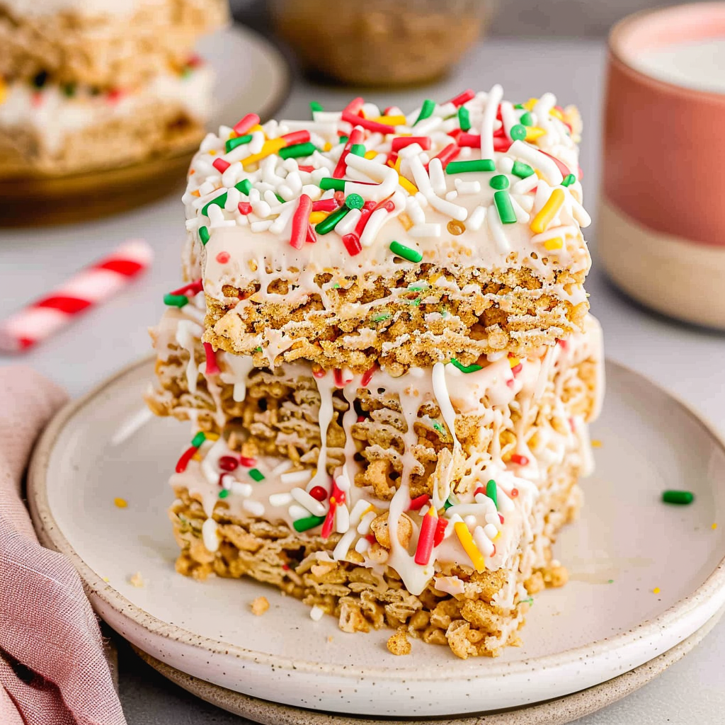 Recipe preparation for Gingerbread Krispie Treats