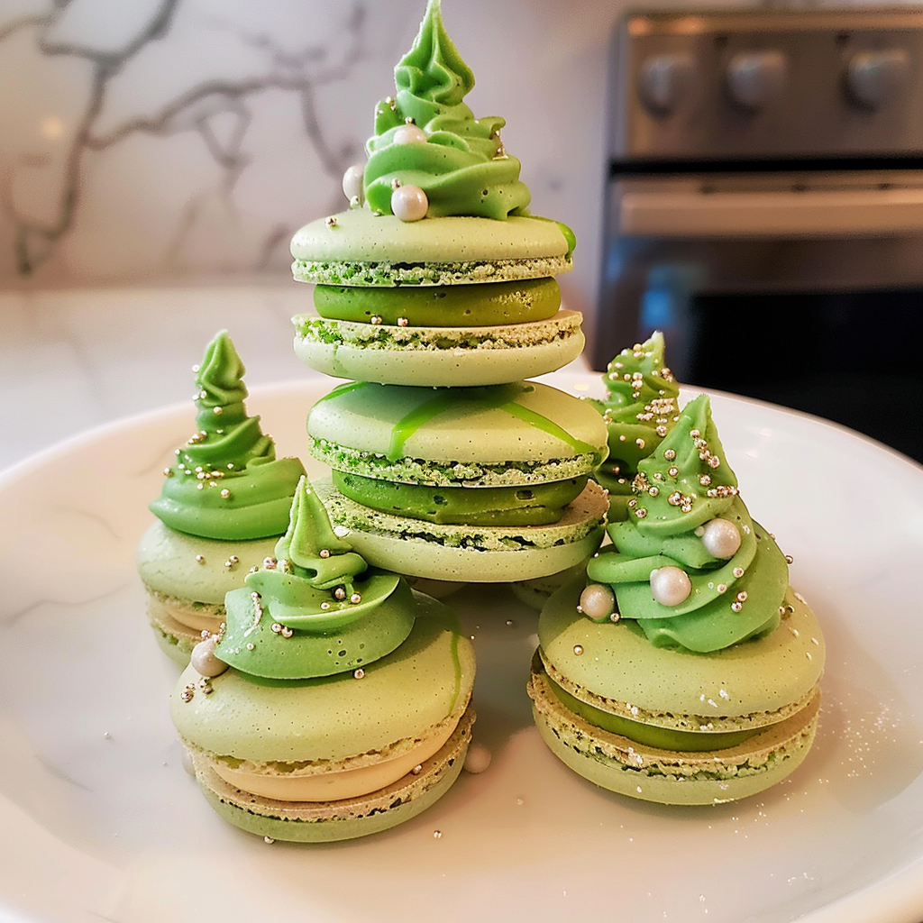 Recipe preparation for Chirstmas Tree Macarons