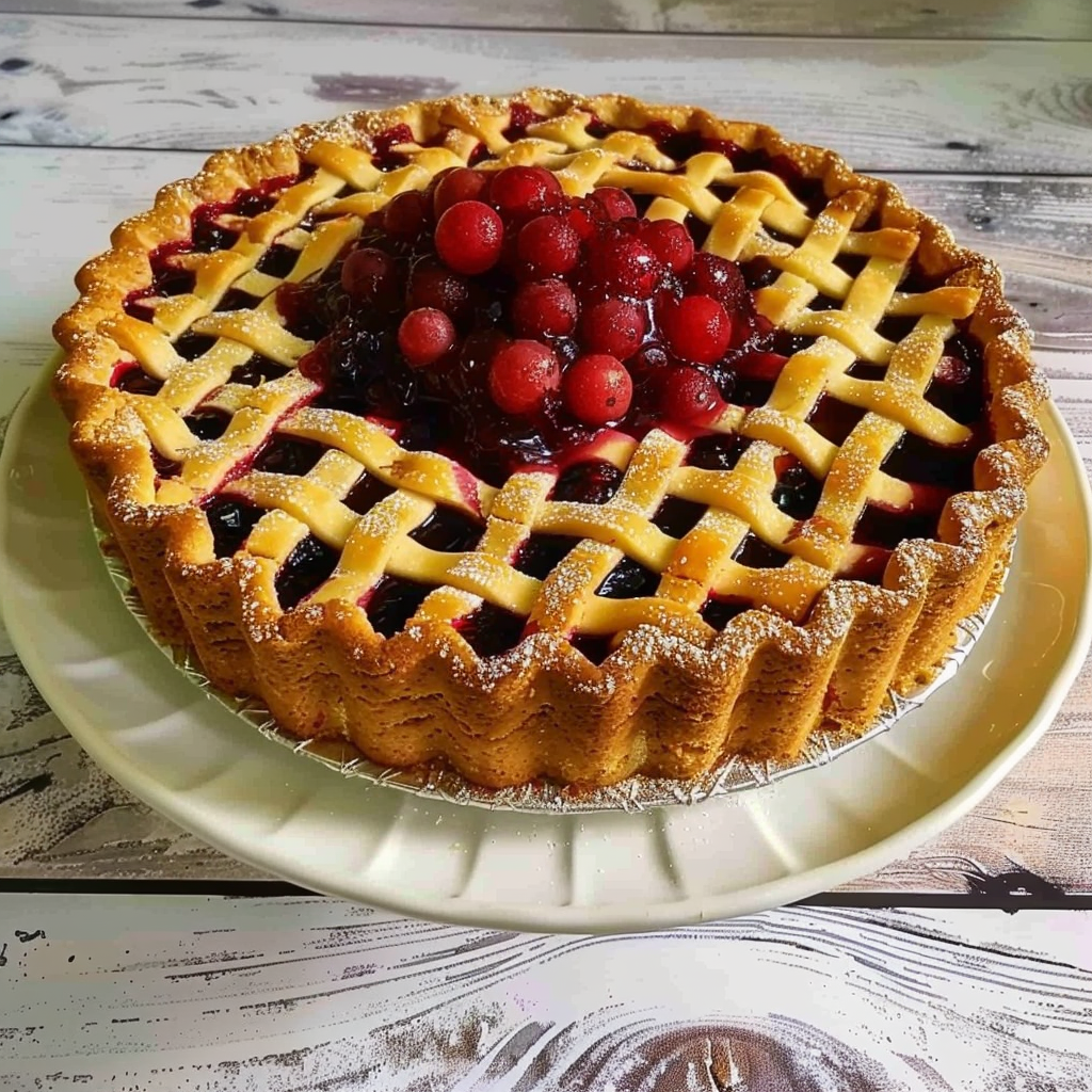 Recipe preparation for Linzer Torte with Redcurrant Jam