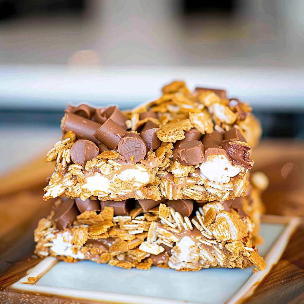 Recipe preparation for Gingerbread S’mores Bars