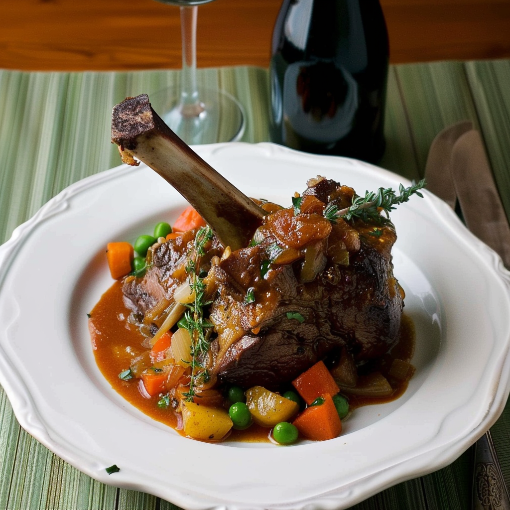 Recipe preparation for Guinness-Braised Lamb Shanks