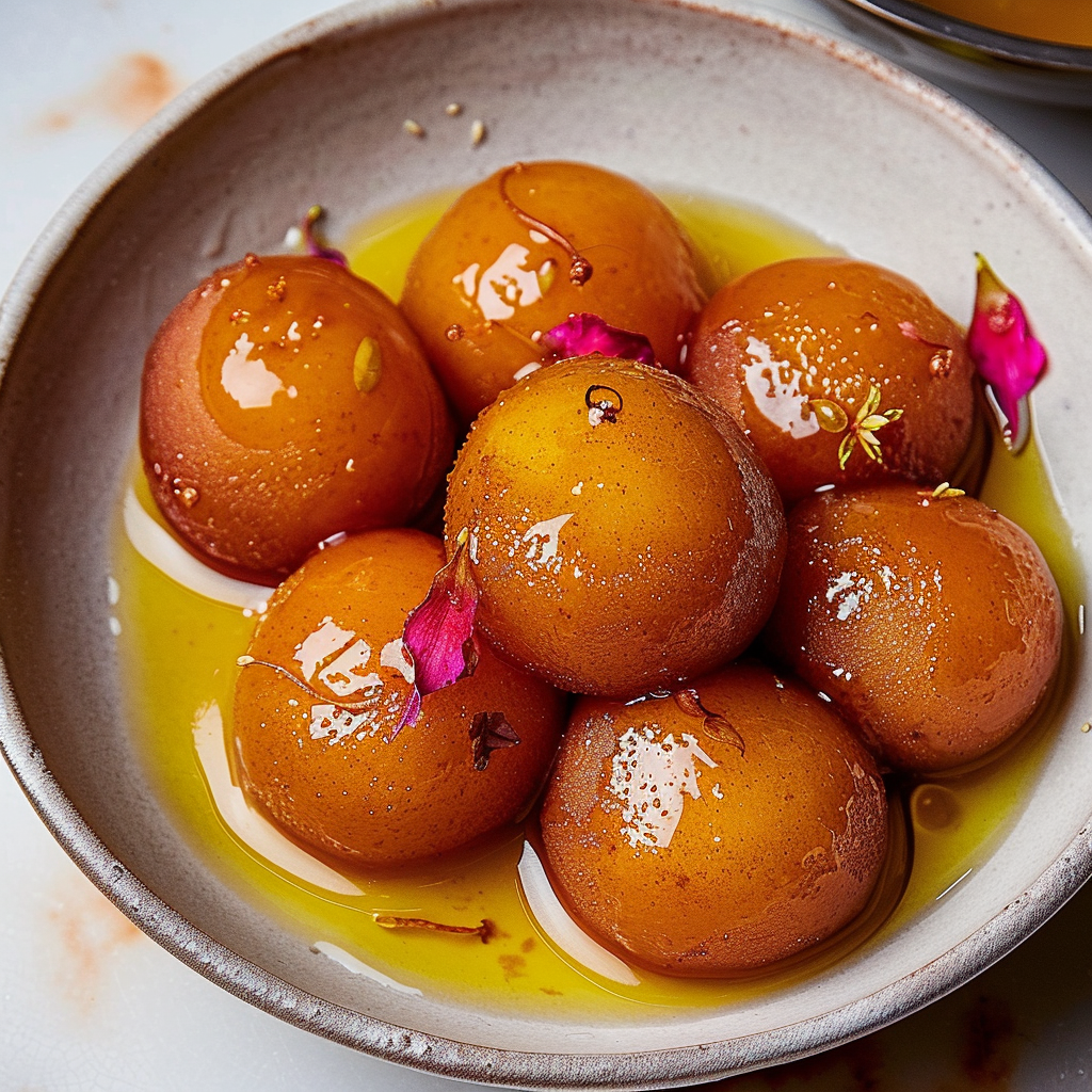 Recipe preparation for Gulab Jamun with Cardamom Syrup