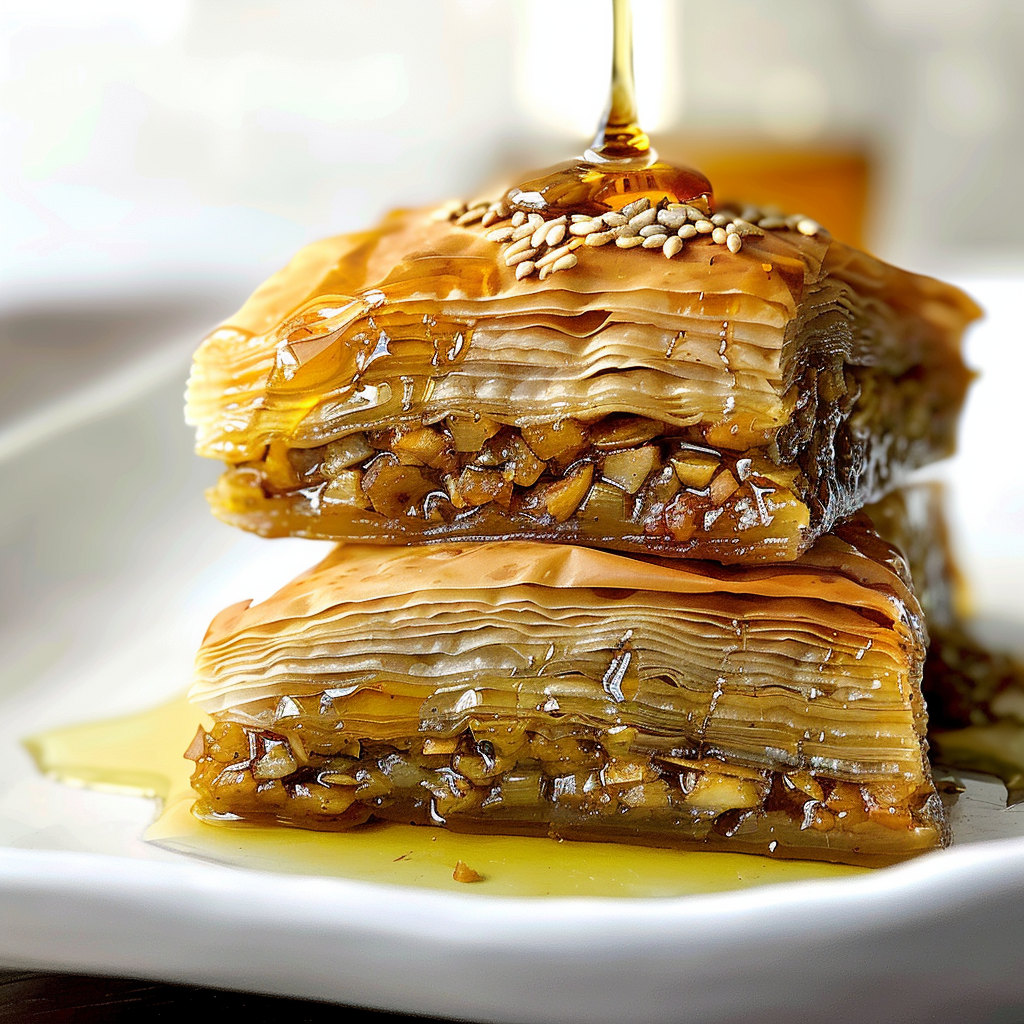 Recipe preparation for Honey-Soaked Baklava