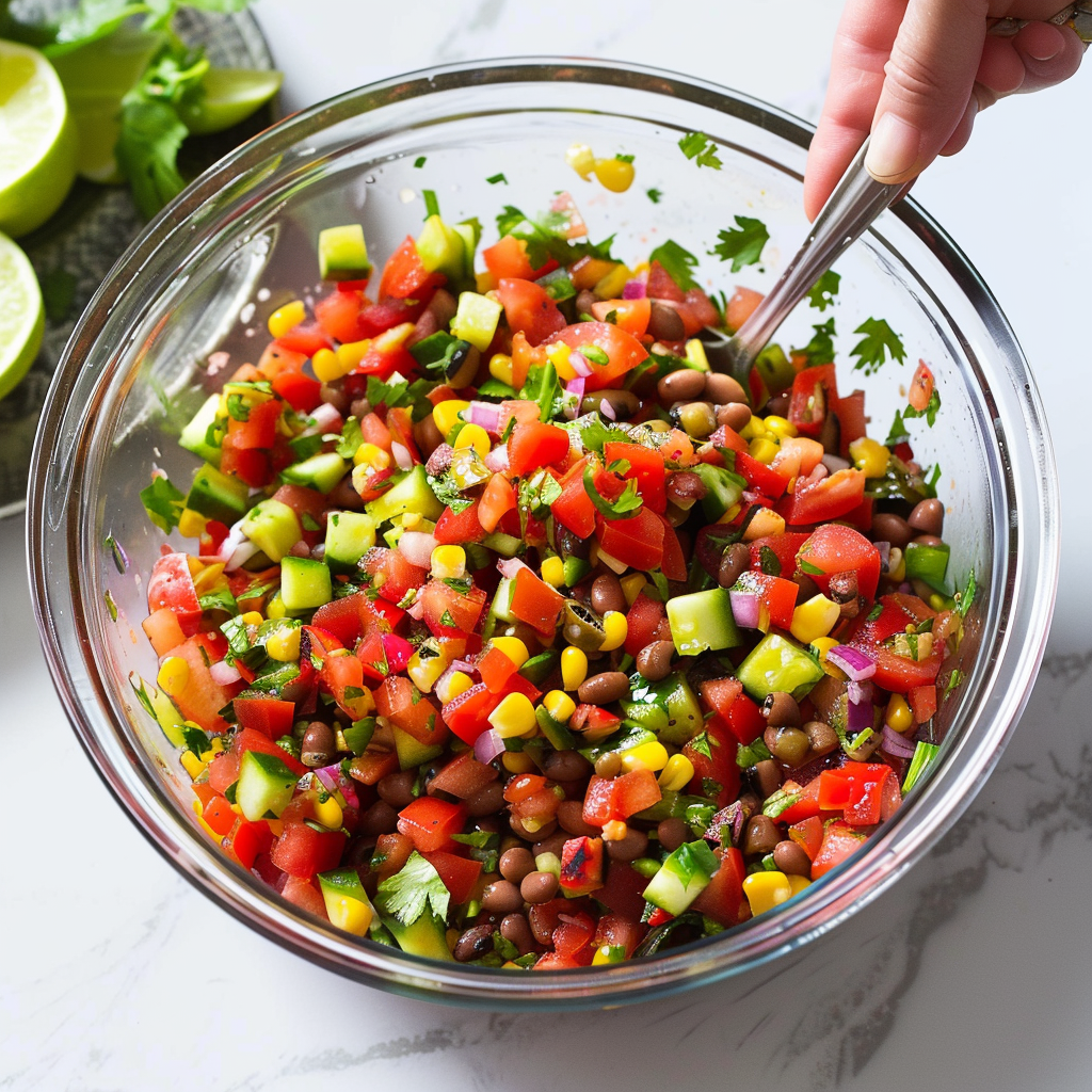 Recipe preparation for Black-Eyed Pea Salsa