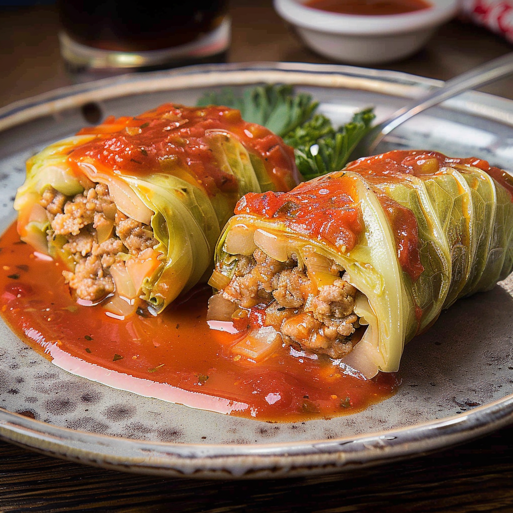 Recipe preparation for Stuffed Cabbage Rolls