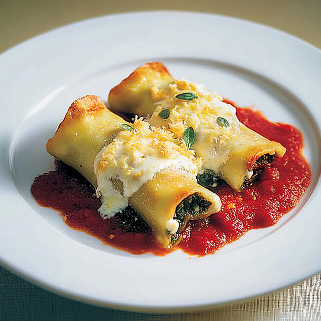 Recipe preparation for Beetroot & Ricotta Cannelloni