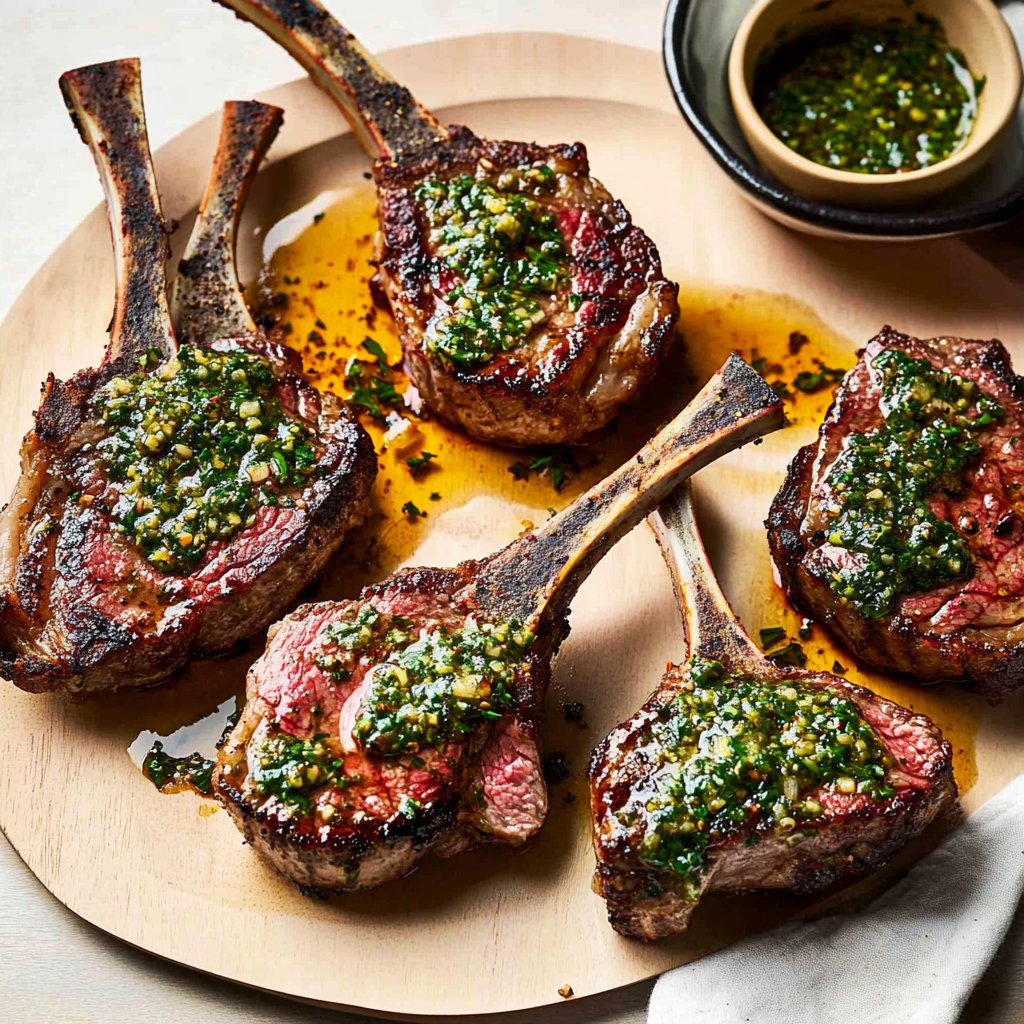 Recipe preparation for Garlic-Rubbed Lamb Cutlets