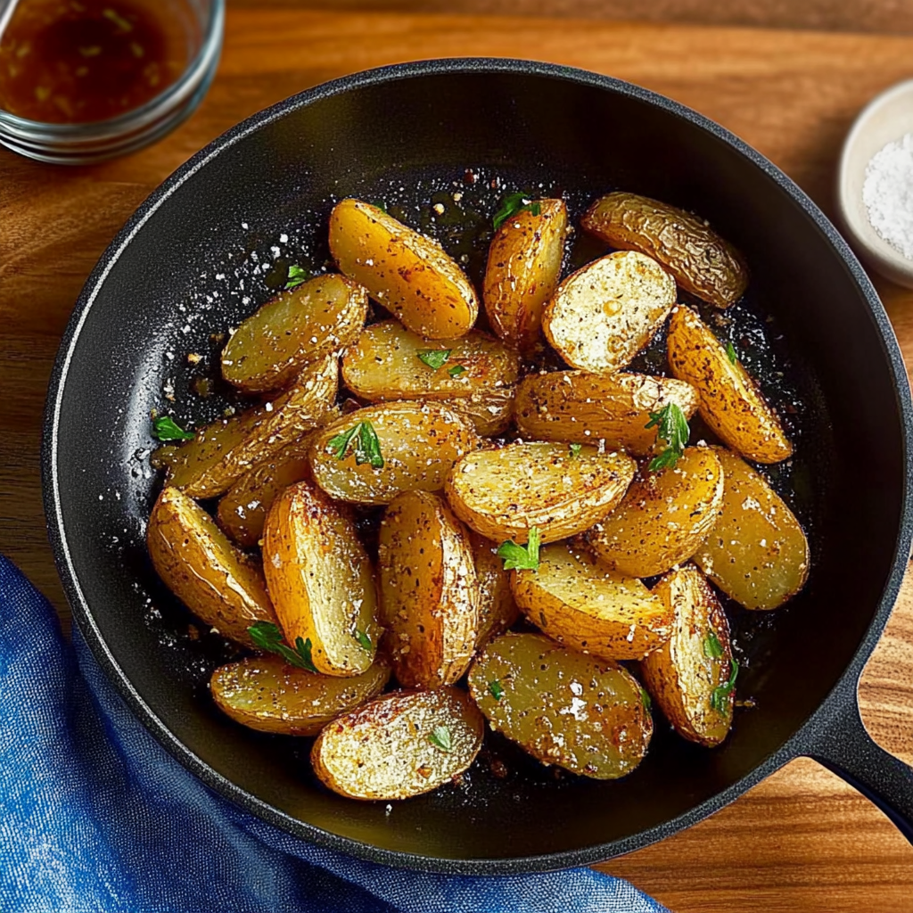 Recipe preparation for Garlic-Roasted Fingerling Potatoes