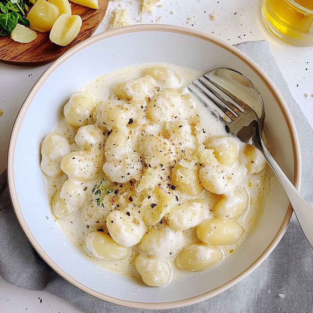 Recipe preparation for Alfredo Gnocchi