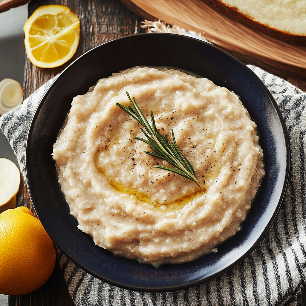 Recipe preparation for White Bean & Rosemary Purée