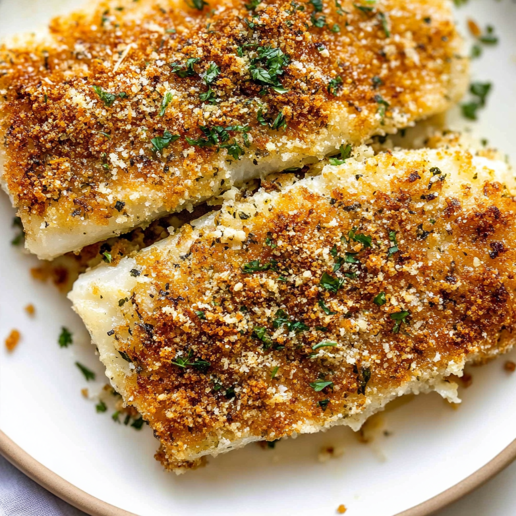 Recipe preparation for Garlic Parmesan White Fish