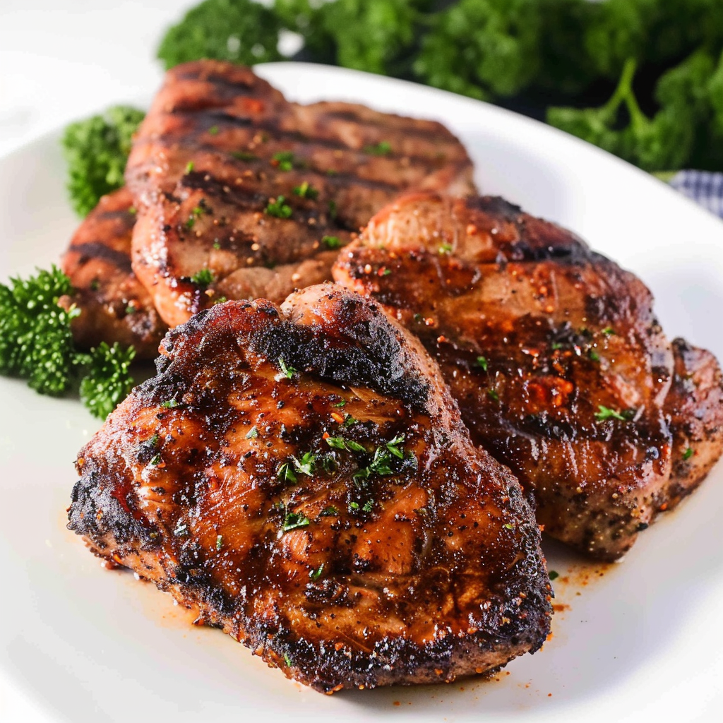 Recipe preparation for Smoked Paprika BBQ Dry-Rubbed Pork Chops