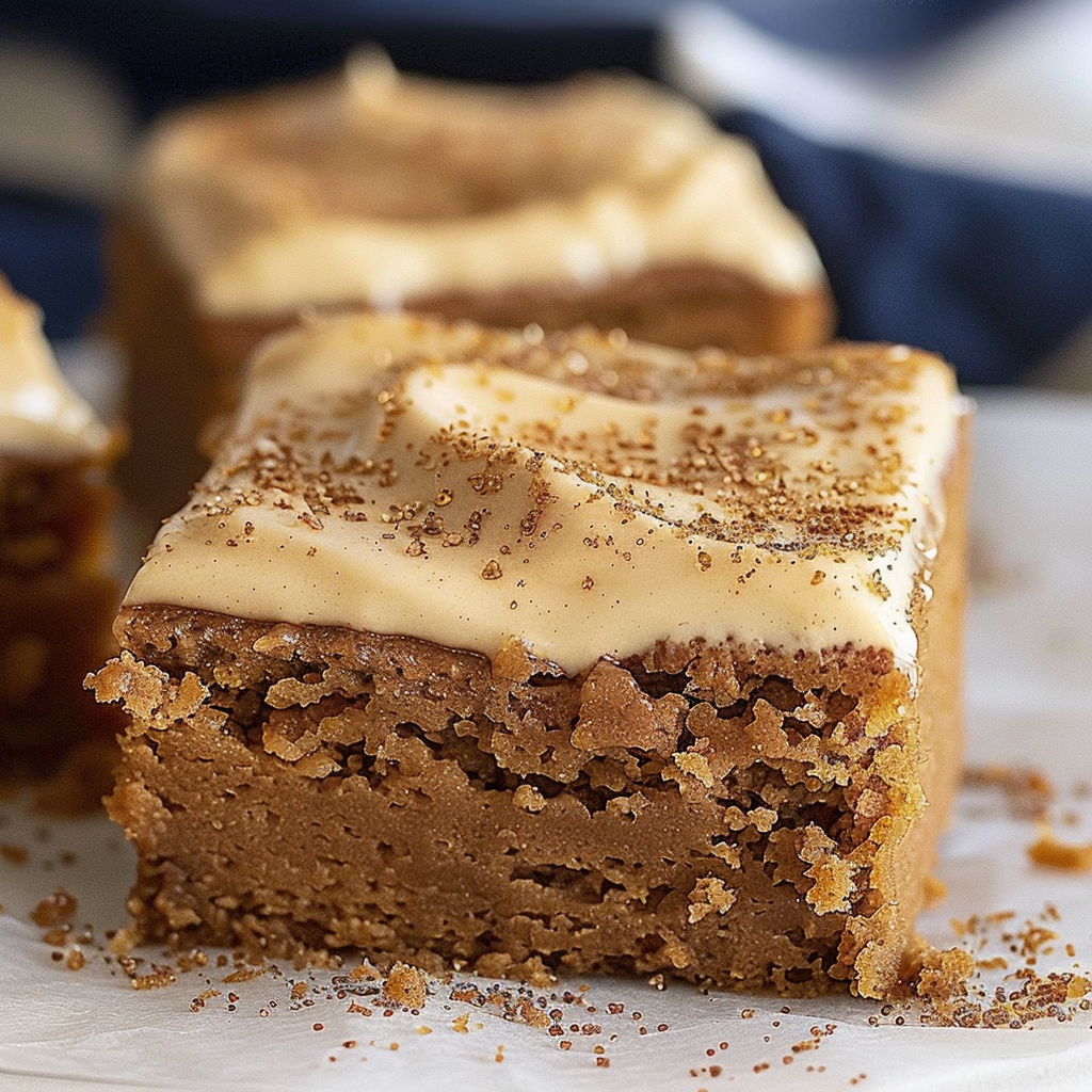 Recipe preparation for Gingerbread Spice Snack Cake Squares