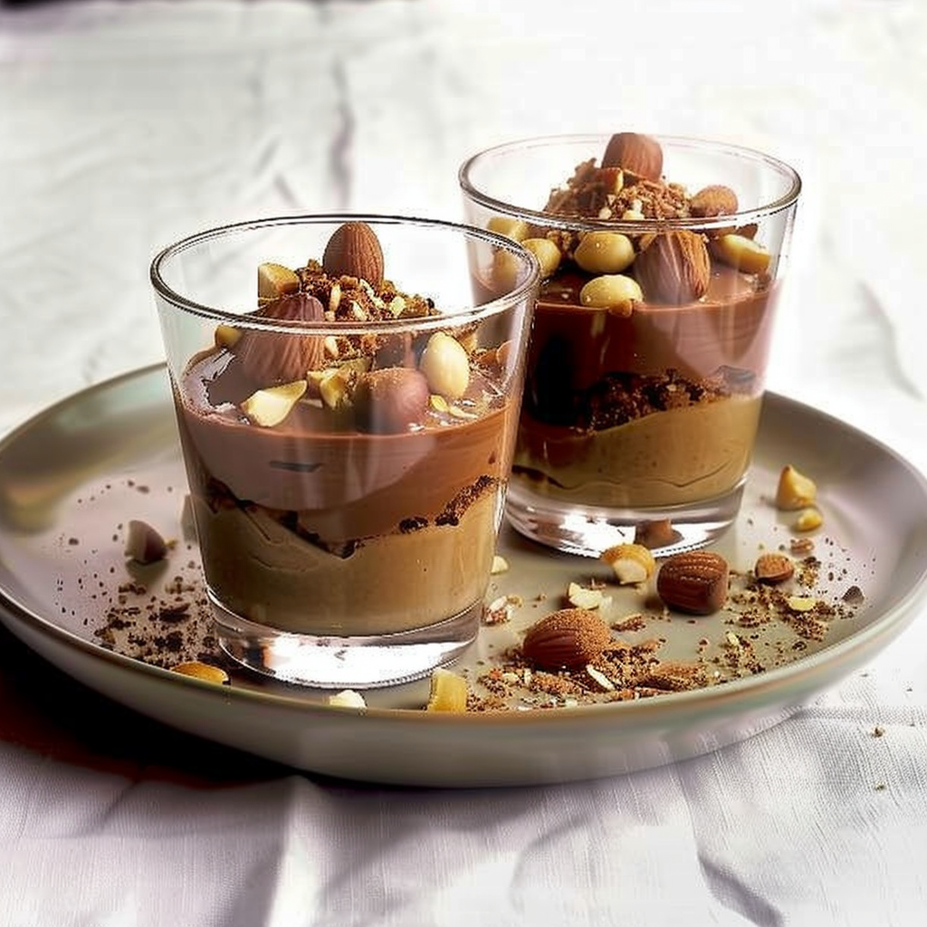 Recipe preparation for Chocolate Hazelnut Mousse Glasses