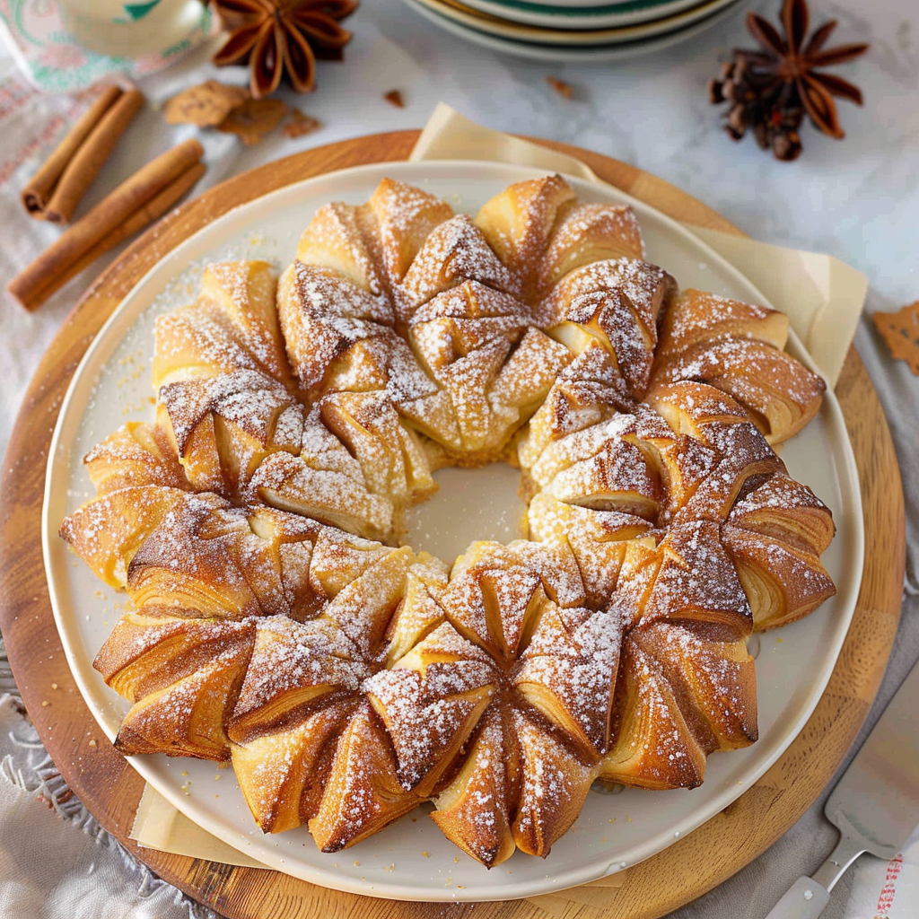 Recipe preparation for Cinnamon Sugar Christmas Star Pastry