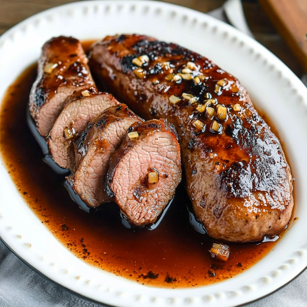 Recipe preparation for Maple Soy Glazed Pork Tenderloin