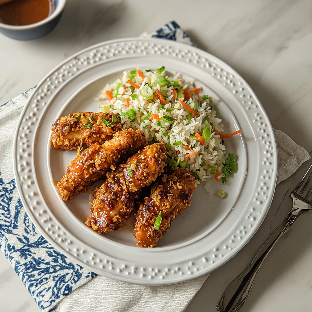 Recipe preparation for Crunchy Onion Barbecue Chicken
