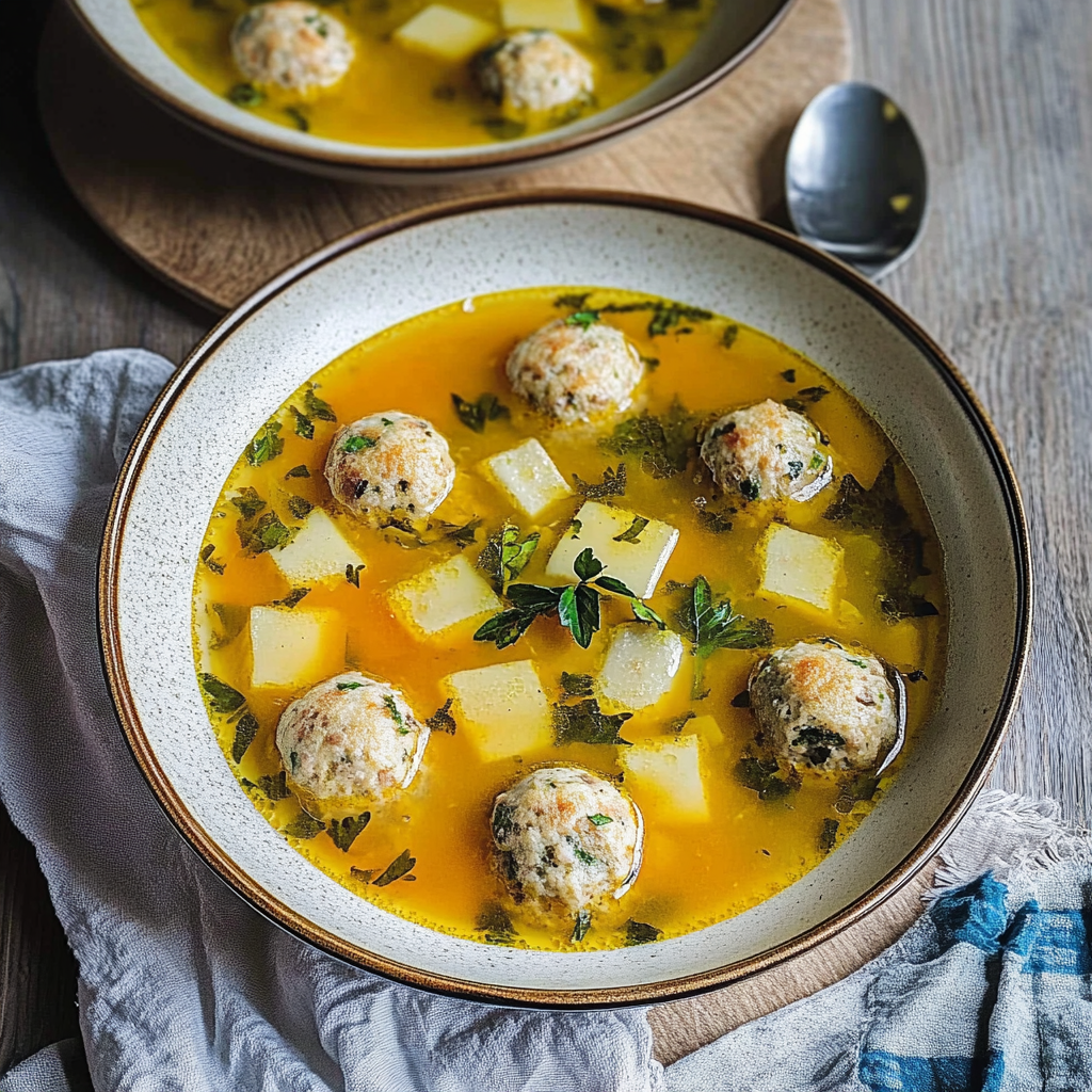 Recipe preparation for Russian Meatball Soup