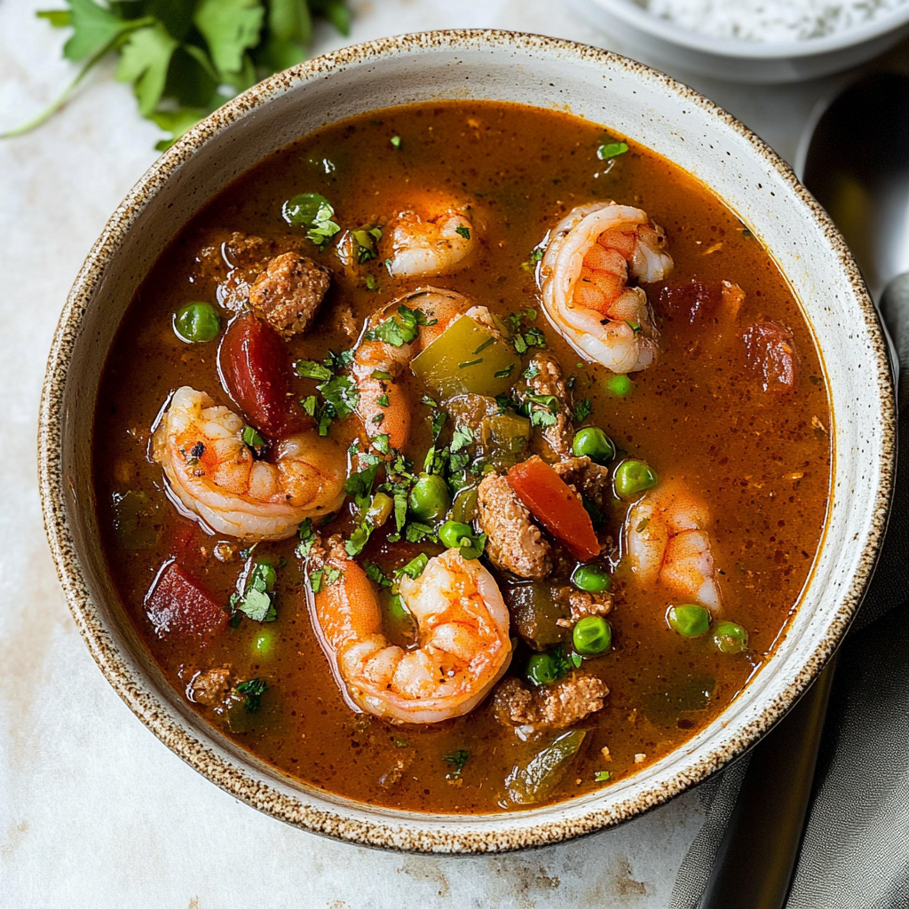 Recipe preparation for Shrimp and Sausage Gumbo