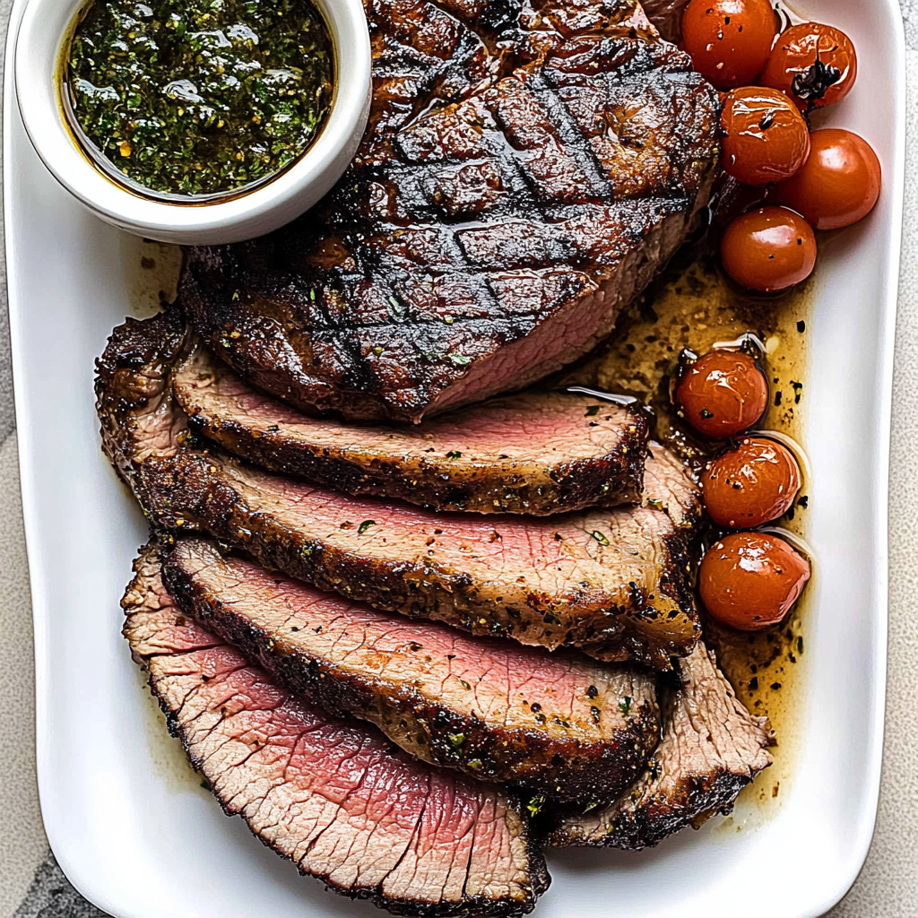 Recipe preparation for Grilled Coffee-Rubbed Tri-Tip