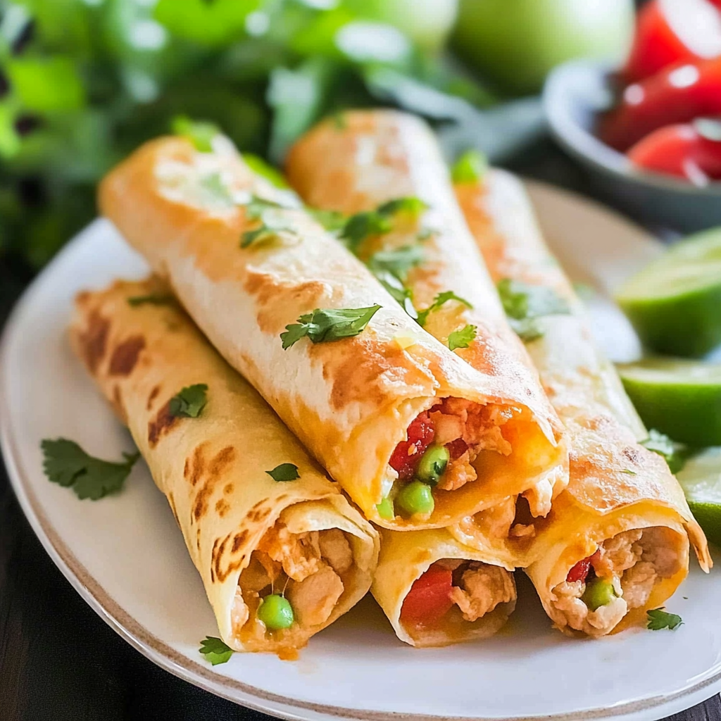 Recipe preparation for Chicken Flautas