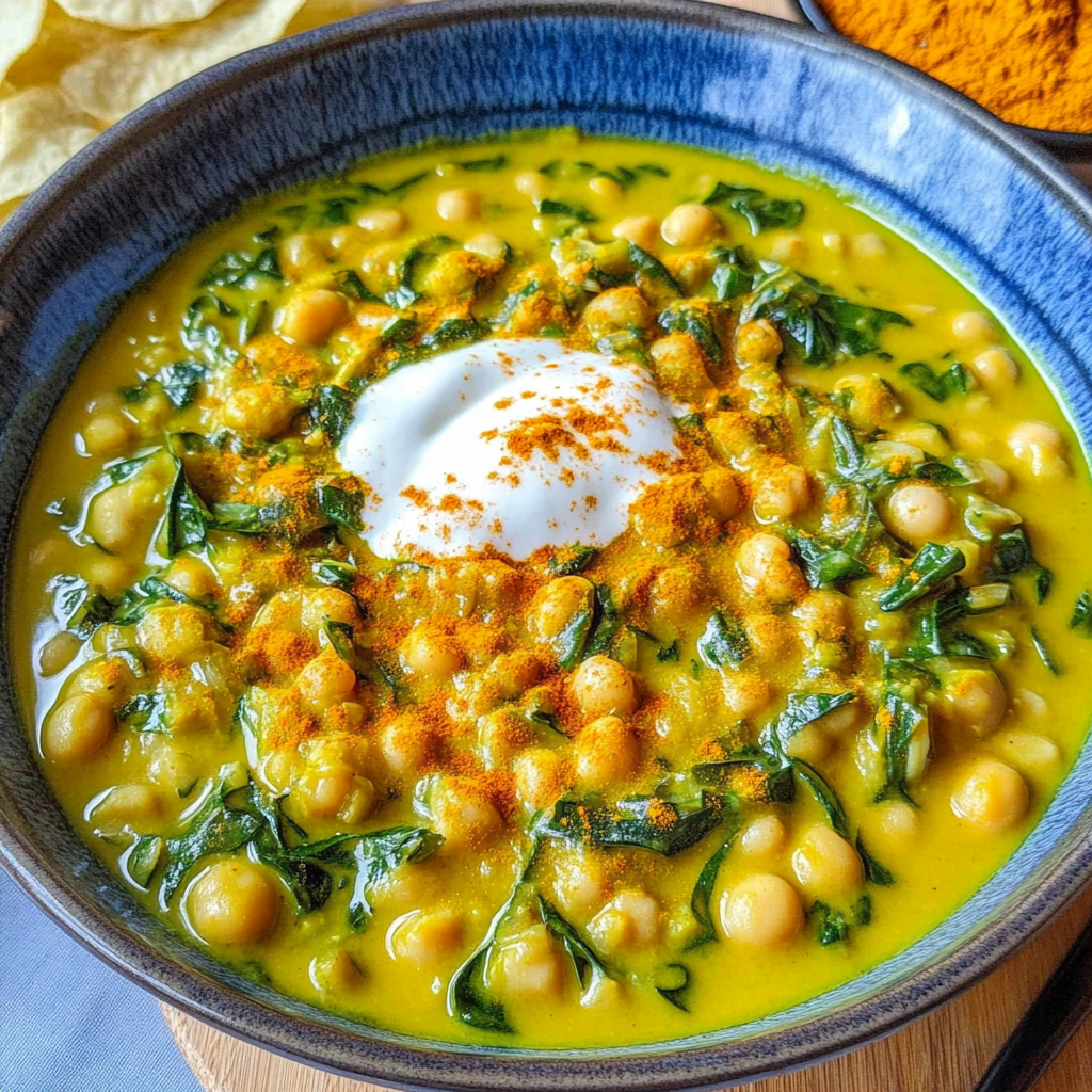 Recipe preparation for Creamy Chickpea Turmeric Pot