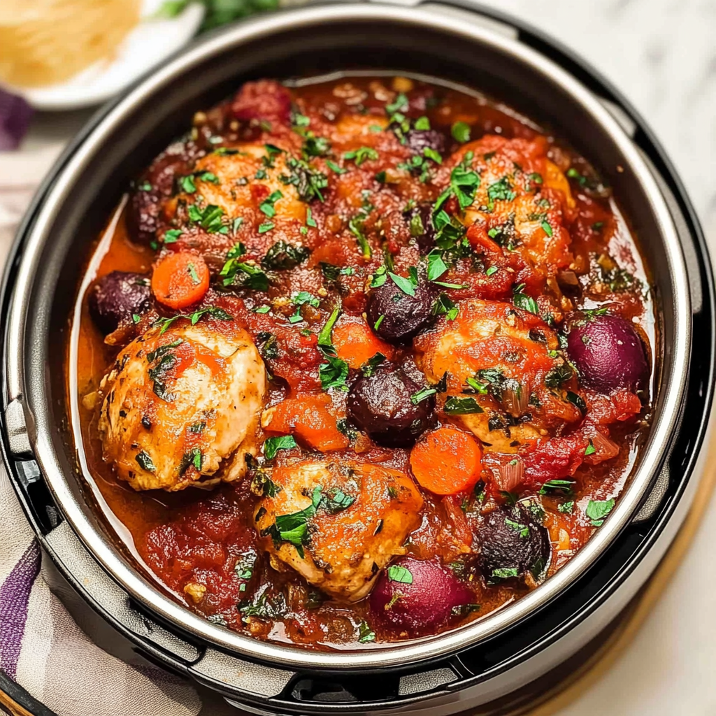 Recipe preparation for Instant Pot Chicken Cacciatore