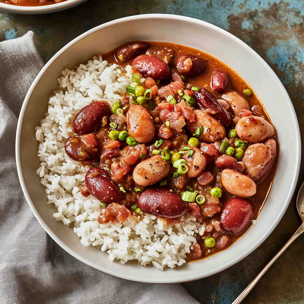 Recipe preparation for Louisiana Red Beans and Rice