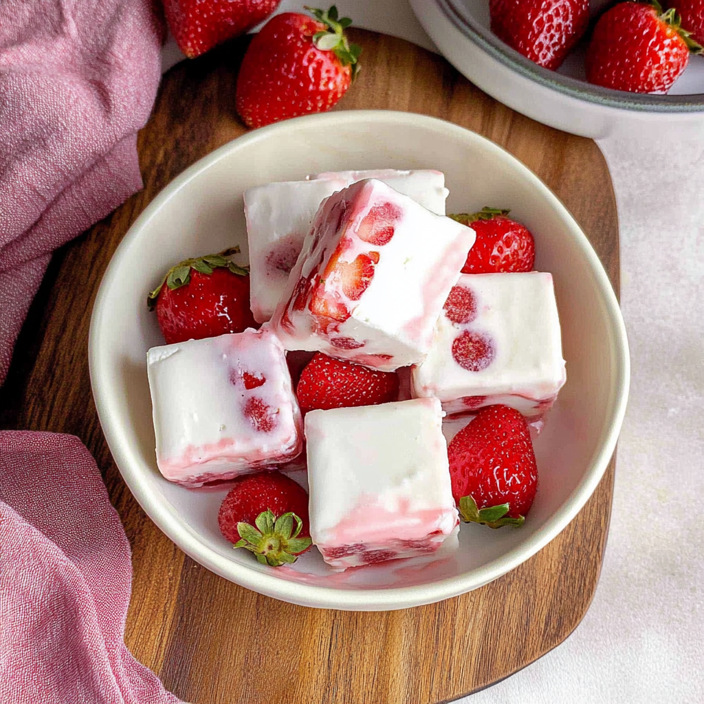 Recipe preparation for Strawberry Yogurt Cloud Squares